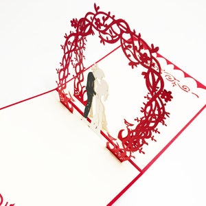 Handmade 3D Pop Up Wedding Invitation Marriage Ritual Anniversary Knot Card #5C