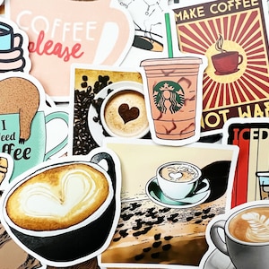 50 Coffee Lover Sticker Pack Cool Boho Set For Tumbler Water Bottle Cup Decals