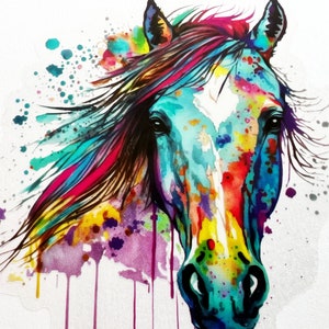 Colorful Horse Face 3 Inch Transparent Sticker