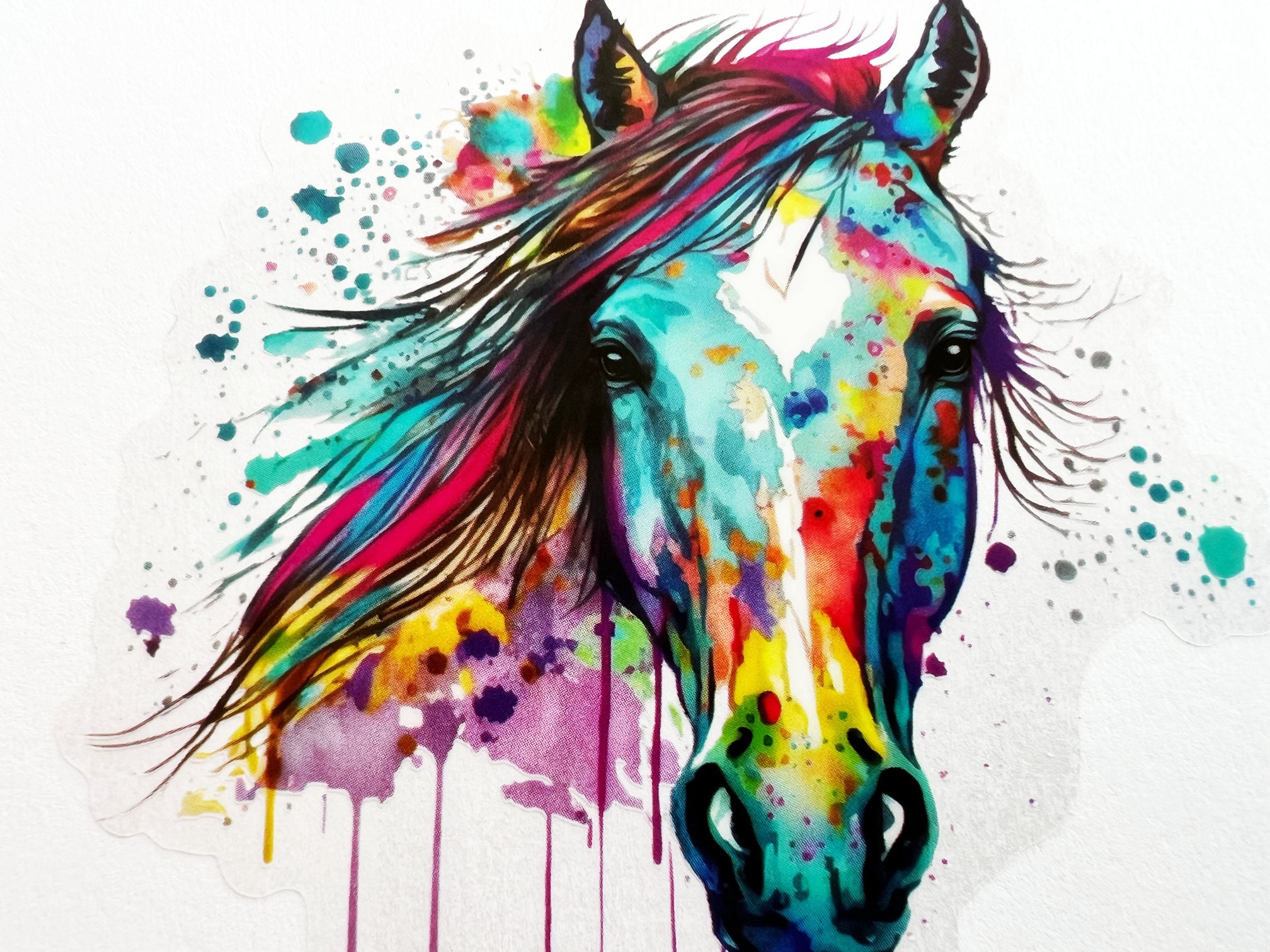 HORSE 油絵アート 朝の光。F6サイズ。#アルシュ #透明水彩 朝日を浴びて歩を進める