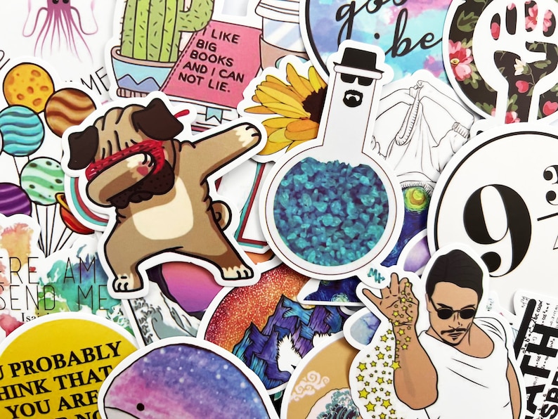 100 Varied Colors Cool Sticker Lot Book Fun Pack Laptop Car Etsy