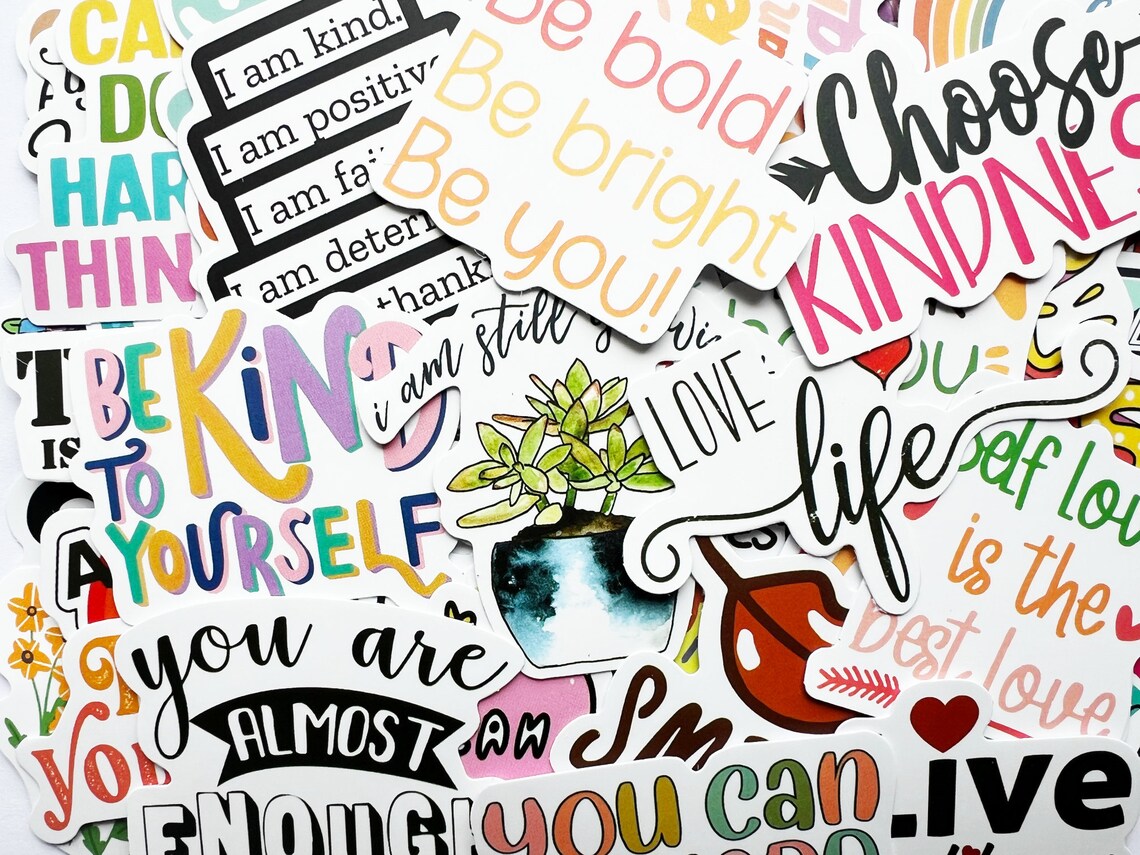 50 Inspirational Quote Stickers Motivation & Affirmation Sticker Pack ...