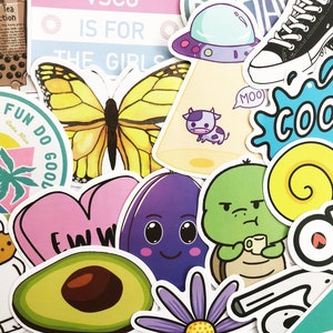 75 Cute Mixed Colors Sticker Lot Book Fun Pack Laptop Car Decals image 4