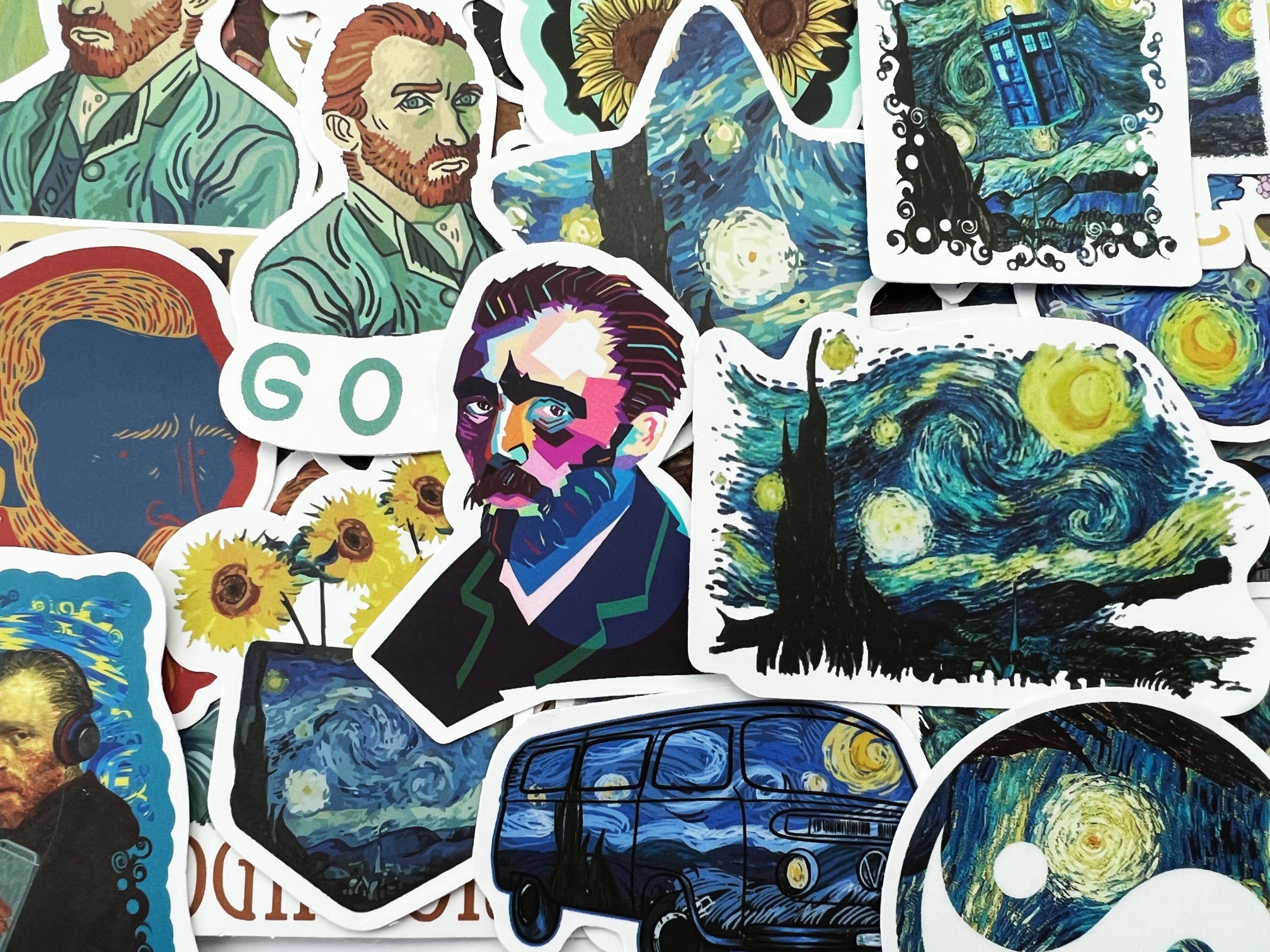 40 Vincent Van Gogh Painting Stickers Cool Sticker Pack Decal Lot