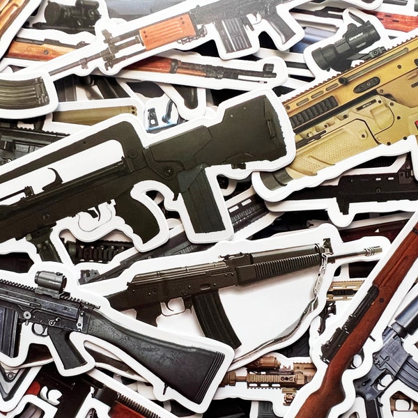 10-50 Gun Models Stickers Airsoft Second Amendment 2A Gaming Rifle Decals