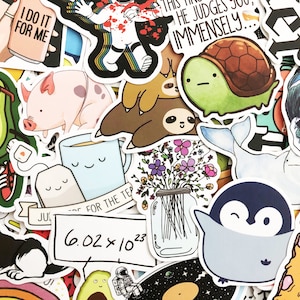 75 Cute Mixed Colors Sticker Lot Book Fun Pack Laptop Car Decals