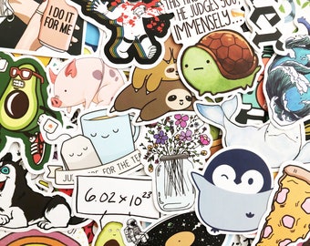 75 Cute Mixed Colors Sticker Lot Book Fun Pack Laptop Car Decals