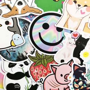 50 Cute Mixed Happy Sticker Lot Fun Stickers Set