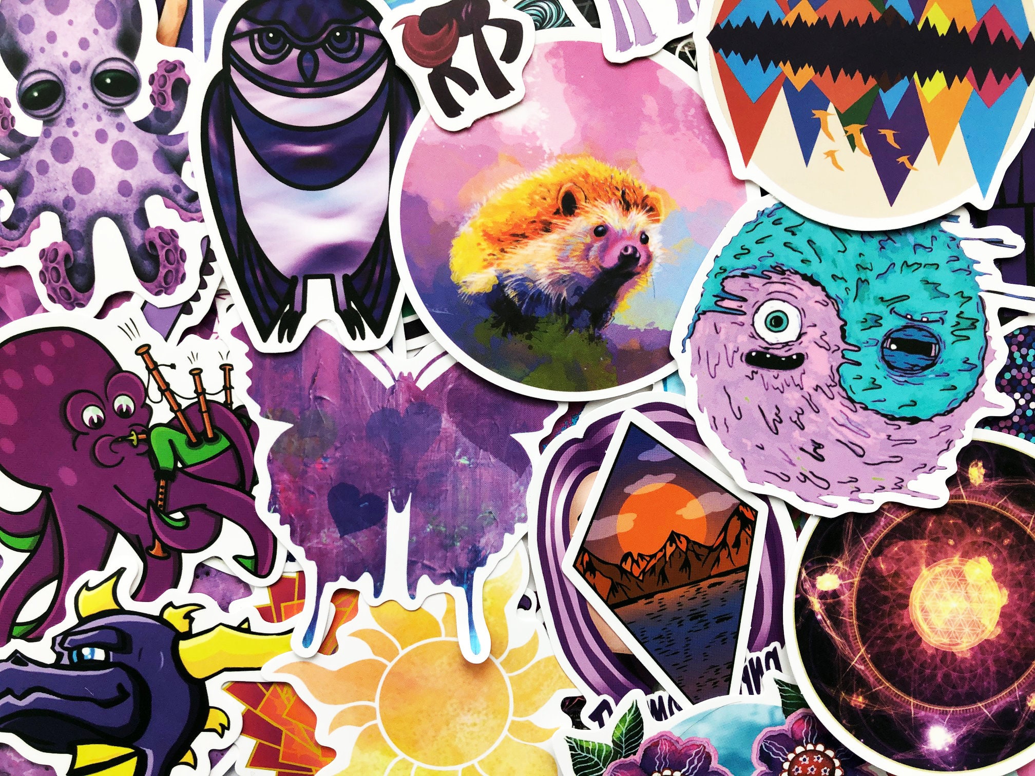70 Variety Purple Stickers Fun Colorful Decals | Etsy