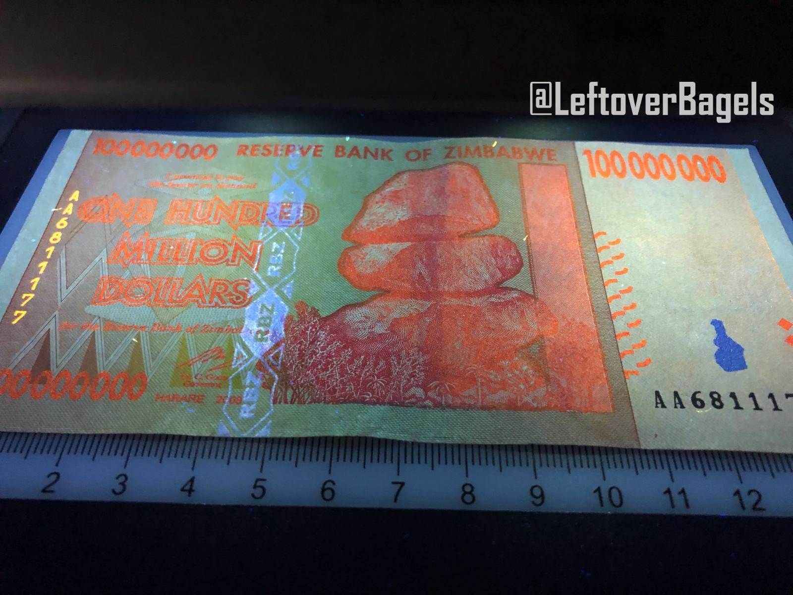 ジンバブエ 6 紙幣 ドル セット 1 5 10 & 1 50 1 億 お金 世界通貨