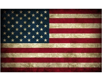 Aged Look Rustikal USA Amerikanische Flagge Grunge Aufkleber 5x3 Zoll Aufkleber