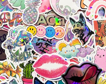 10-100 Random Shiny Sticker Pack Animal and Fun Themes