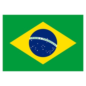 Brazilian Flag Sticker 5x3.5 Inch Brazil Bumper Laptop Decal