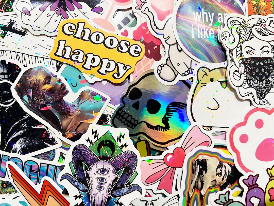 Random Things Sticker 50 Random Reflective Stickers Pack Hardhat Suitcase Decorations - Etsy