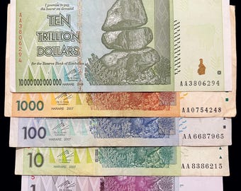 ジンバブエ10兆ドル紙幣3枚セット ジンバブエ100兆ドル紙幣 ジンバブエ