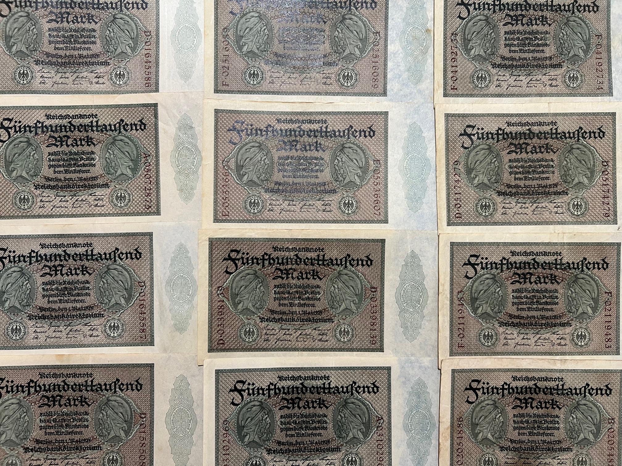 1923年 ドイツ 50万マルク 第一次世界大戦後 第二次世界大戦前 紙幣
