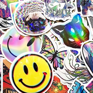 10-100 Holographic & Reflective Sticker Pack Shiny Light
