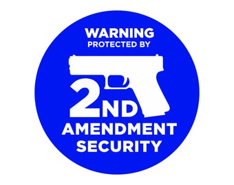 2nd Second Amendment Security Large 5 Inch NRA Sign Sticker Car Truck Jeep Bumper Decal