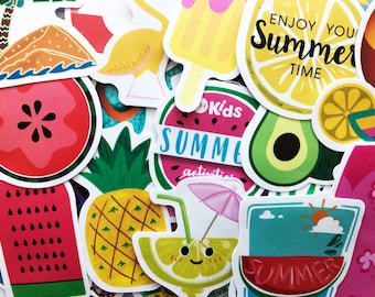 50 Happy Summer Stickers Shop Planner Decals