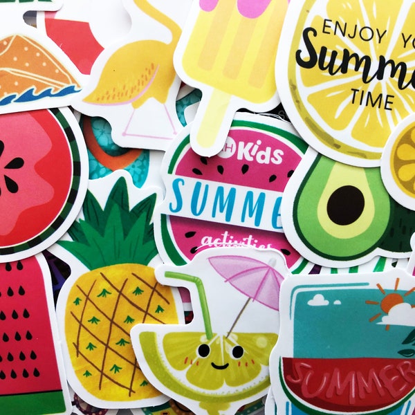 50 Happy Summer Stickers Shop Planner Decals