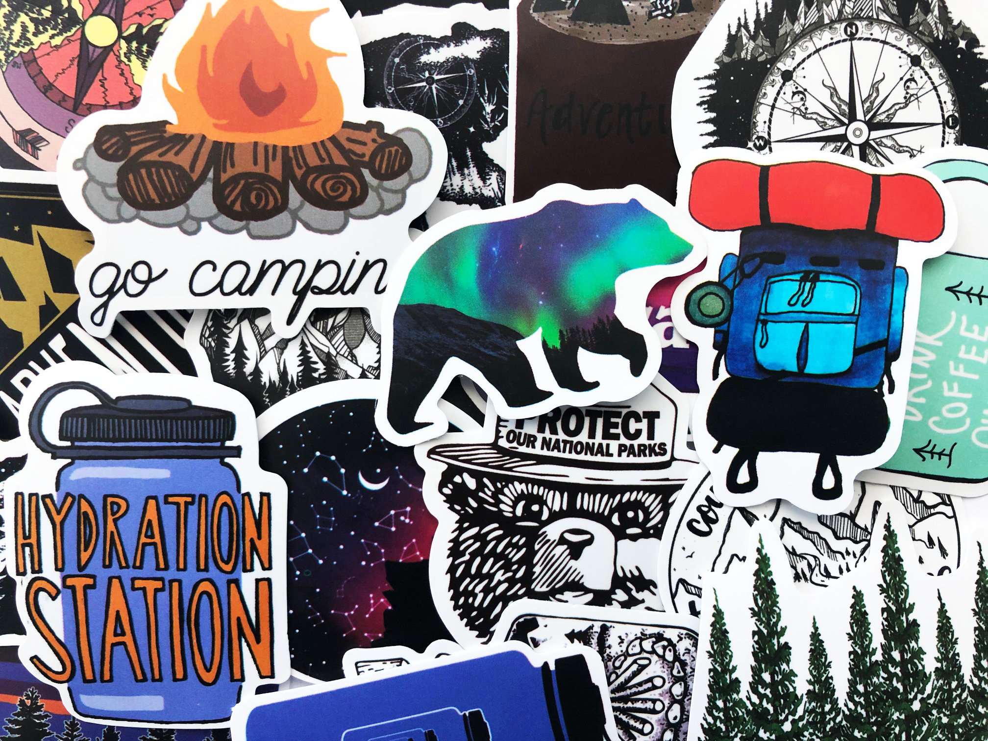 50 Outdoor Camping Hiking Stickers Pack Nature Set Lot - Etsy