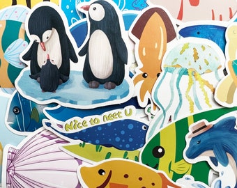 100 Cartoon Kinder Ocean Marine Life Aufkleber Wasser Journal Haut Lot Bulk Aufkleber