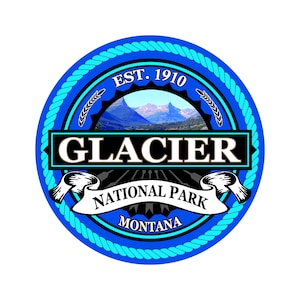 Glacier National Park Sticker 3 Inch Laptop Decal Apparel