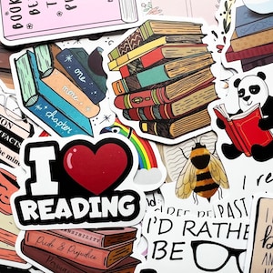 50 Book Stickers For Kindle Reader Bookish Reading Sticker Lot