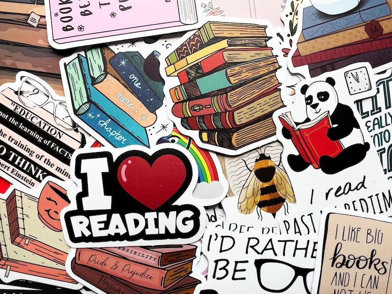 50 Book Stickers for Kindle Reader Bookish Reading Sticker Lot - Etsy
