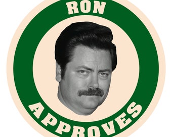 Parks and Rec Recreation Ron Swanson Approves Sticker