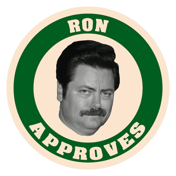 Parks and Rec Recreation Ron Swanson Approves Sticker