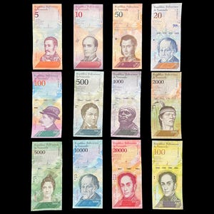 Venezuela 12 Banknoten Lot Set Bolivares Währung Banknote Welt Papiergeld