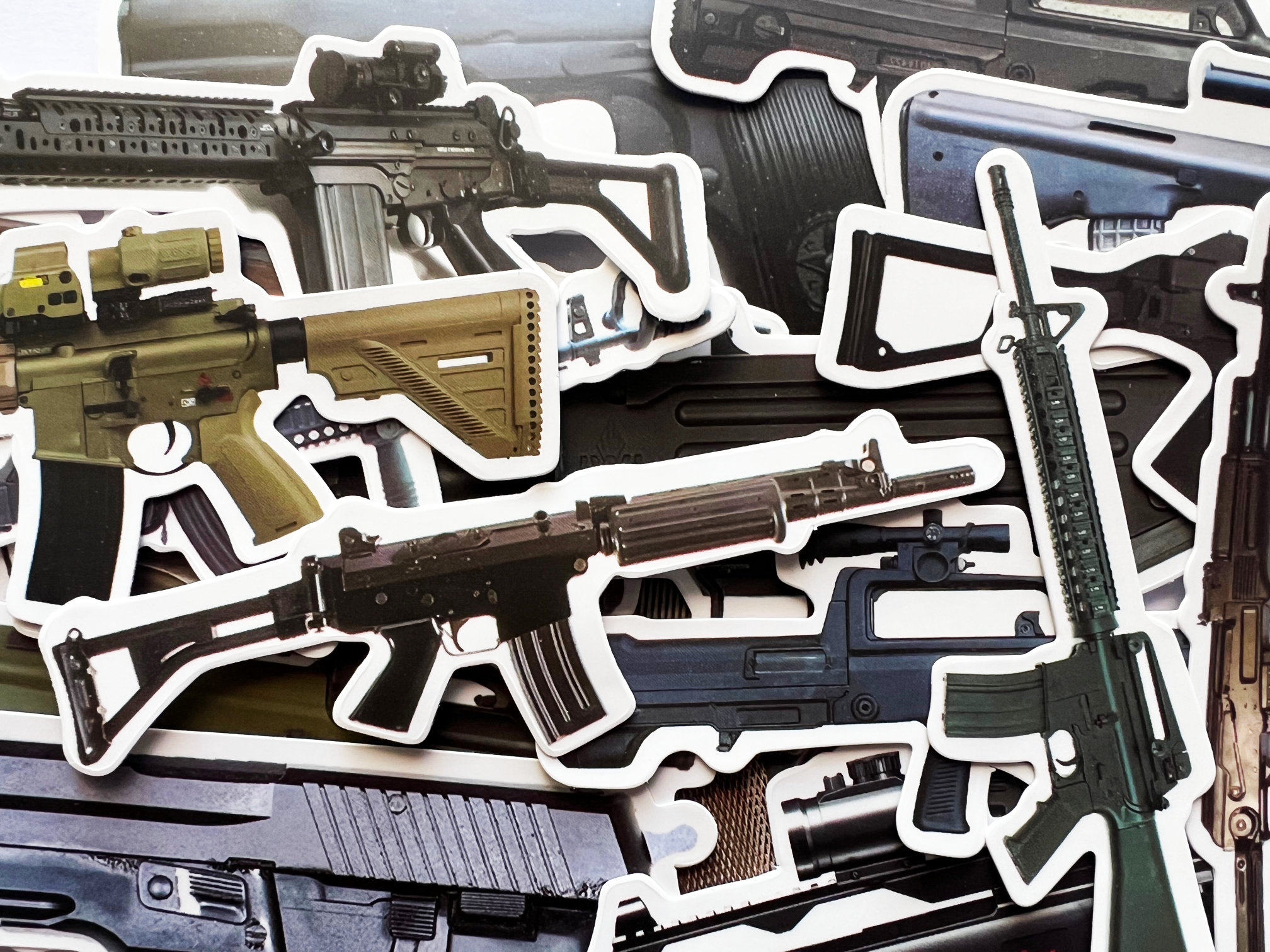 10-50 Gun Models Stickers Airsoft Second Amendment 2A Gaming Rifle ...