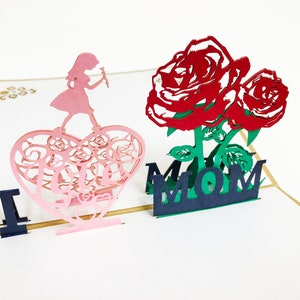 Handmade 3D Pop Up Mothers Day Appreciation Thanks Love Card #5E