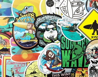 100 Surf Ozean Stickers Pack Longboard Laptop Auto Aufkleber