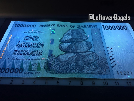 ジンバブエ 6 紙幣 ドル セット 1 5 10 & 1 50 1 億 お金 世界通貨