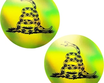 2x Don't Tread On Me NRA Gadsden Flag Grondwet Stickers Bumperstickers