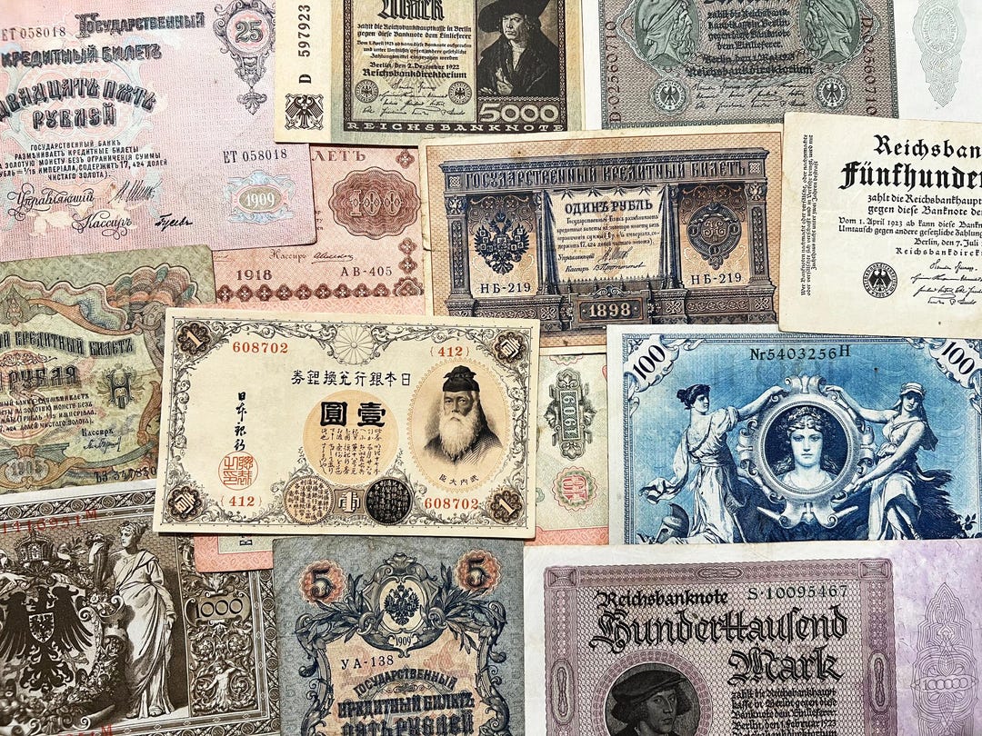 100+ Year Old 3 Random Banknotes Vintage Money Antique Set Currency ...