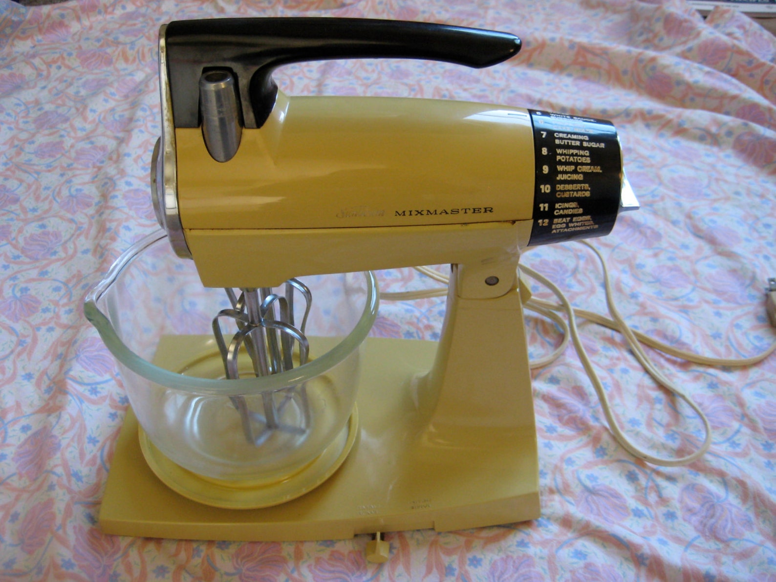 Vintage Yellow Sunbeam 12 Speed Mixmaster Mixer from the 1970s Etsy