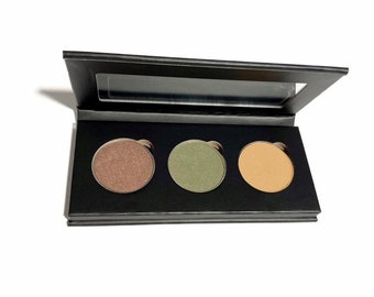 EARTH TRIO Eyeshadow Palette | Pressed Mineral Makeup | Eco Friendly Paperboard
