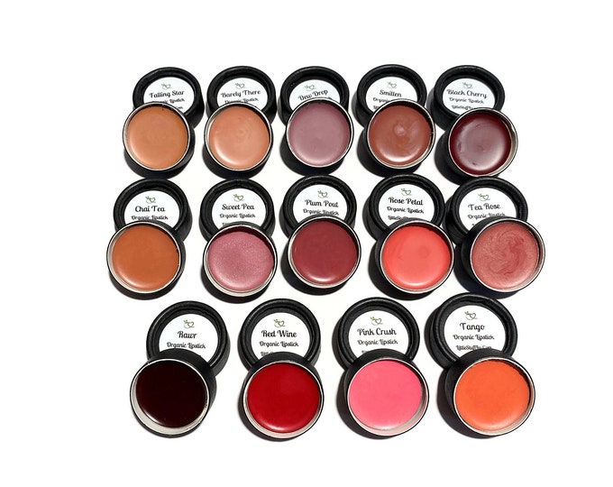 ORGANIC Lipstick SAMPLE SET of 4 Paperboard Jars Vegan Gluten Free Etsy