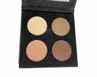 Beach Bronze Eye Shadow Quad Collection - Paper Board Refillable Palette - Vegan Eco Friendly