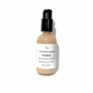 PEBBLE Liquid Foundation Natural Mineral Makeup Vegan Gluten Free 2 oz Glass bottle