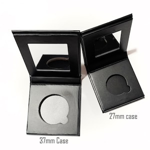 EMPTY Paperboard Compacts - BLACK Magnetic Refillable Palette 27mm or 37mm