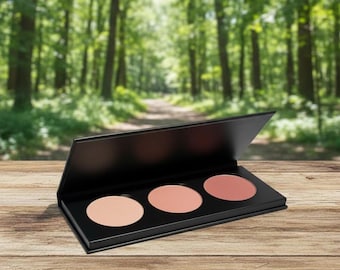 PLUM Mineral BLUSH TRIO Palette | Eco Friendly Paperboard | Gluten Free Vegan Makeup