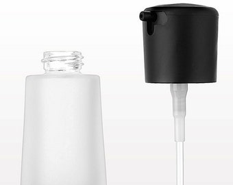 Empty GLASS BOTTLE Refillable Pump Bottle for Lotion or makeup 1oz Bottle