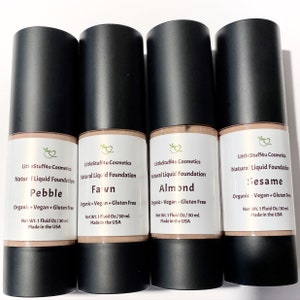 PEBBLE Liquid Foundation Natural Mineral Makeup Vegan Gluten Free 1 oz Airless Bottle