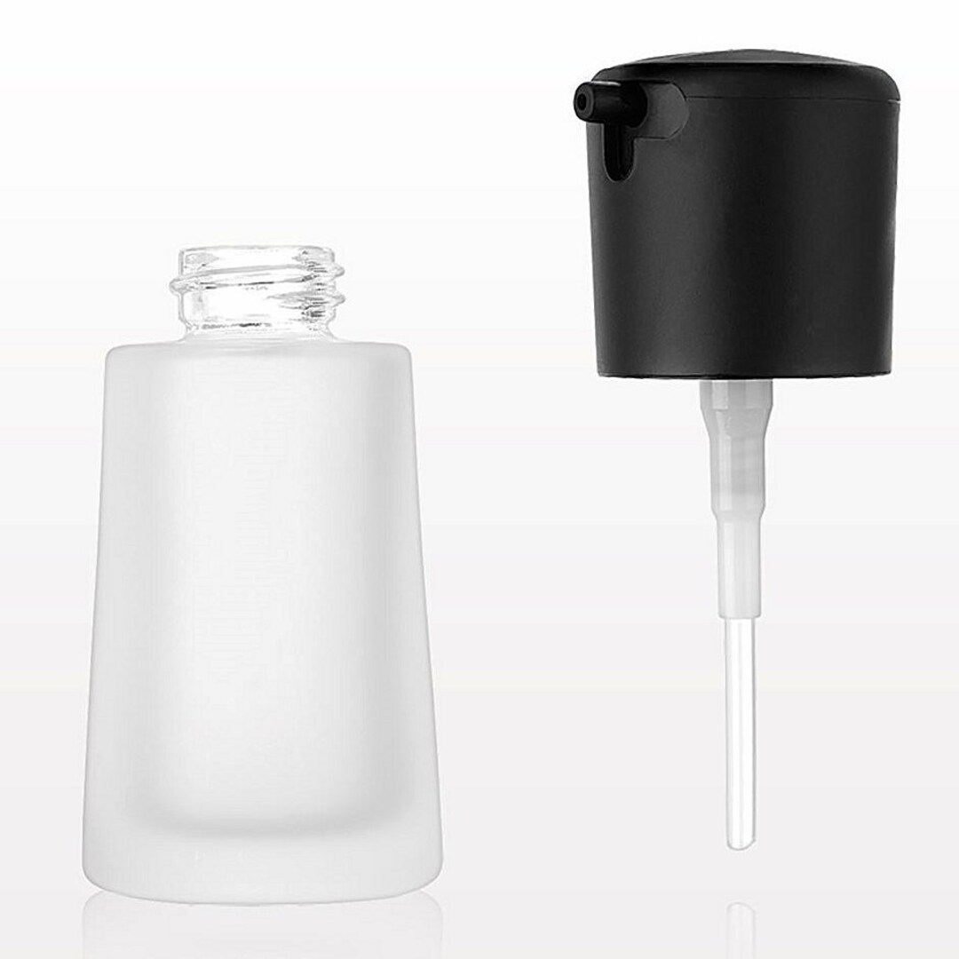 Empty GLASS BOTTLE Refillable Pump Bottle for Lotion or Makeup Etsy