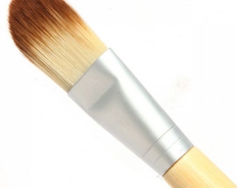 VEGAN FOUNDATION BRUSH Bamboo Handle Synthetic Bristles Vegan Makeup Concealer Brush