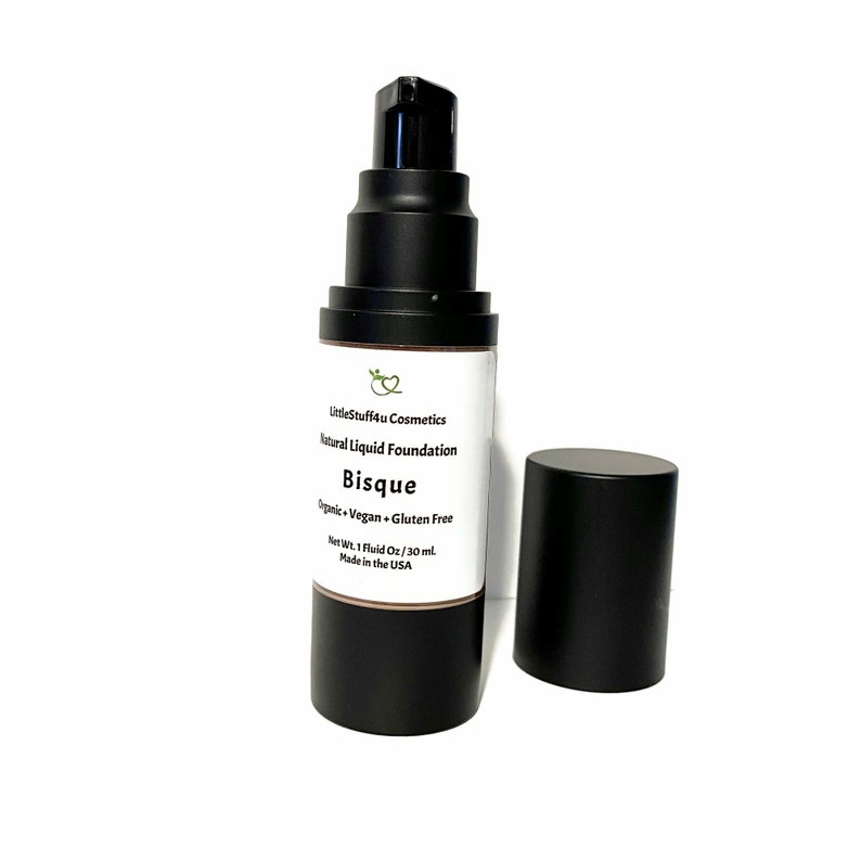 BISQUE Liquid Foundation Natural Organic Makeup Vegan Gluten Free 1 oz Airless Bottle